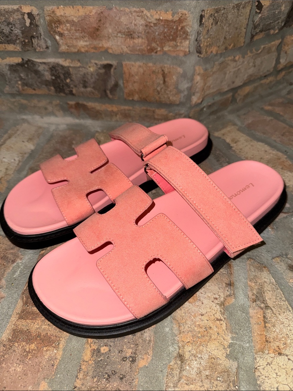 LEMONADE VALERIE Women's Salmon Pink Slide Sandals - Size 11